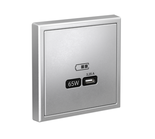ArtGallery Алюминий Розетка USB тип-С 65Вт высокоскор.заряд. QC, PD, механизм  GAL000327  SE