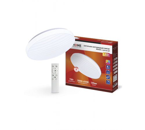Светильник светодиодный COMFORT MIRAGE 75Вт 230В 3000-6500K 6000Лм 500x100мм с пультом ДУ  4690612035130  IN HOME