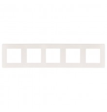 Рамка для розеток и выключателей серия 12 12-5105-01 на 5 постов, сатин, белый  Б0052539  ЭРА