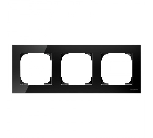 Рамка 3-постовая, серия SKY, цвет стекло чёрное2CLA857300A3101 ABB