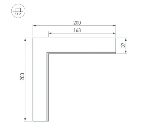 Угол SL-LINIA32-FANTOM внутренний (arlight, Металл)  030095  Arlight