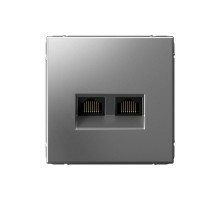 ArtGallery Сталь Розетка двойная компьютерная RJ45+RJ45, кат.6А, механизм  GAL000988  SE