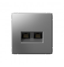 ArtGallery Сталь Розетка двойная компьютерная RJ45+RJ45, кат.6А, механизм  GAL000988  SE