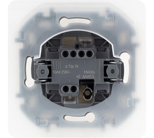 Inspiria Слоновая кость Переключатель проходной 1-клавишный С/У без рамки IP44  673671  Legrand