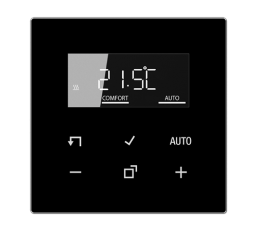 Комнатный контроллер с дисплеем "стандарт"(механизм+накладка); черный; LS990  TRDLS1790SW  Jung
