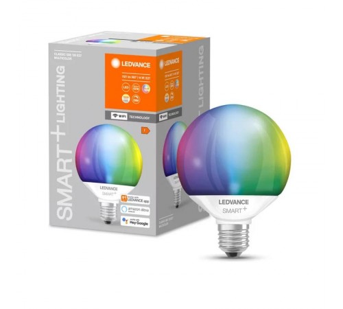 Лампа светодиодная диммируемая SMARTWIFIG95100 16W 230VRGBW E274X1LEDV серия SMART+   4058075609617  LEDVANCE