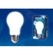 Лампа светодиодная LED-A60-9W/4000K/E27/FR GLH01WH LED. "груша" матовая. Серия Heaven. 4000K  UL-00004842  Uniel