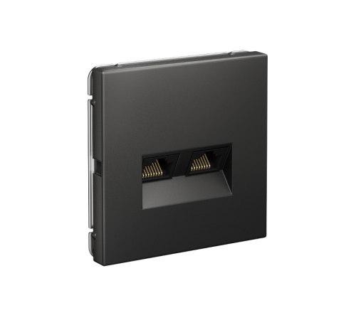 ArtGallery Базальт Розетка двойная компьютерная RJ45+RJ45, кат. 5е, механизм  GAL001485  SE