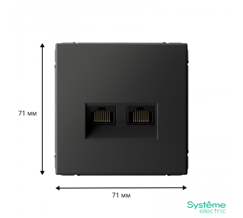 ArtGallery Базальт двойная компьютерная RJ45+RJ45, кат.6А, механизм  GAL001488  SE