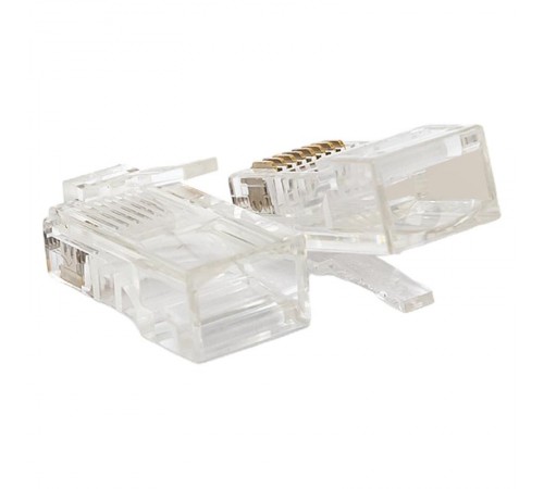 Коннектор RJ-45 TERACOM неэкранированный 8P8C Cat.5E универсальный (упак.50шт)  TRC-PLUG-5EUTP-50  EKF
