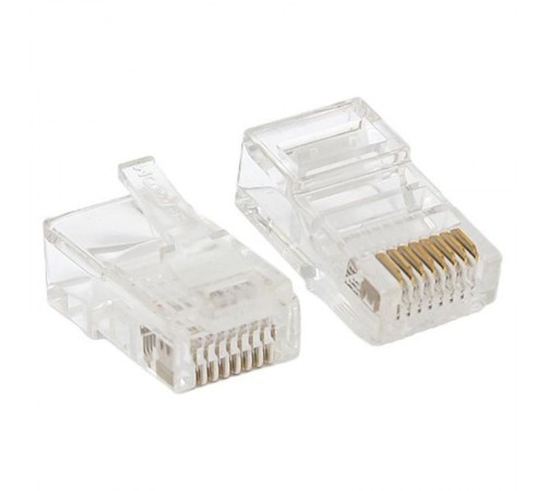 Коннектор RJ-45 TERACOM неэкранированный 8P8C Cat.5E универсальный (упак.50шт)  TRC-PLUG-5EUTP-50  EKF