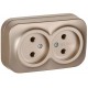 GLORY Розетка 2-местная без з/к/ш о/у 10А РС22-2-ХШм шампань матовый  ERH20-K37M-10  IEK