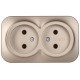GLORY Розетка 2-местная без з/к/ш о/у 10А РС22-2-ХШм шампань матовый  ERH20-K37M-10  IEK
