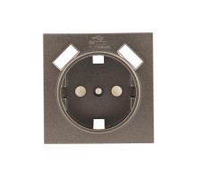 Валенсия лицевая панель розетки 1-местной с/з 16А графит с защ. штор. с 2 USB 2,1А EKF PROxima   ESR16-L-028-60-2USB   EKF