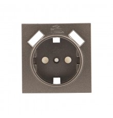 Валенсия лицевая панель розетки 1-местной с/з 16А графит с защ. штор. с 2 USB 2,1А EKF PROxima   ESR16-L-028-60-2USB   EKF