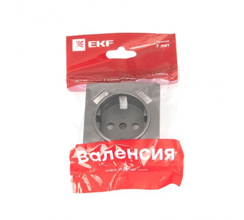 Валенсия лицевая панель розетки 1-местной с/з 16А графит с защ. штор. с 2 USB 2,1А EKF PROxima   ESR16-L-028-60-2USB   EKF