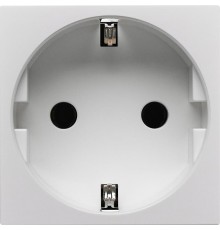 Розетка с заземлением, винтовые зажимы - без шторок 16А 250В - 90°- 2 модуля - белый  4521046  Daccord