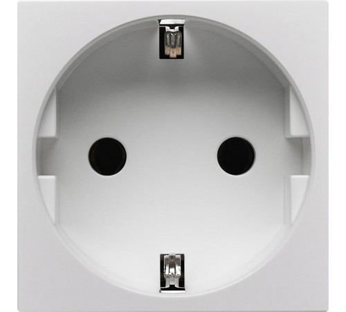 Розетка с заземлением, винтовые зажимы - без шторок 16А 250В - 90°- 2 модуля - белый  4521046  Daccord