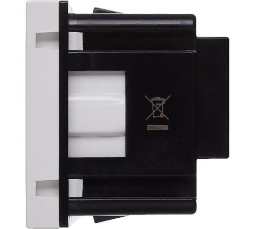 Розетка с заземлением, винтовые зажимы - без шторок 16А 250В - 90°- 2 модуля - белый  4521046  Daccord