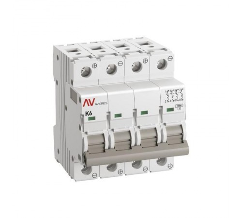 Выключатель автоматический AV-10 DC 4P 6A (K) 10kA AVERES  mcb10-DC-4-06K-av  EKF