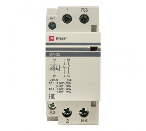 Контактор модульный КМ 25А NО+NC (2 мод.) EKF PROxima  km-2-25-11  EKF