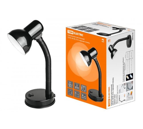 Светильник настольный 220В, 40Вт, Е14, черный глянец  SQ0337-0021  TDM