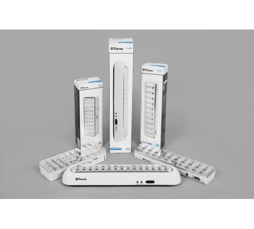 Светильник аварийного освещения аккумуляторный EL21 40 LED DC Li-ION батарея, белый 258*67*42 мм  12903  FERON