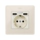 Накладка для розетки Schuko с зарядным устройством 2хUSB цвета слоновая кость S82  8200049-031  Simon