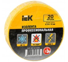 Изолента 0,18х19 мм желтая 20 метров   UIZ-20-10-K05  IEK