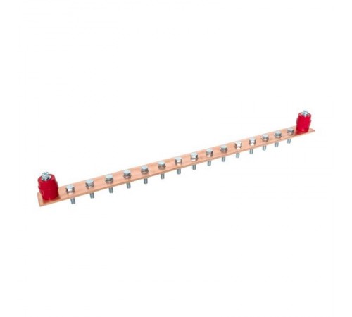 Главная заземляющая шина с изоляторами на 15 подключений ГЗШ-15 Сu gc-e2015EKF