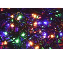 Гирлянда светодиодная нить 5м 50RGB IP20 зеленый шнур 230В контр. 8 режимов  LGDB110-3-050-05-G-S-20  IEK