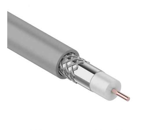 Кабель коаксиальный RG-8X, 50 Ом, CCS/Al/A, 75%, бухта 100 м, серый  01-2021  REXANT