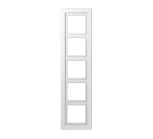 Рамка для вертикальной и горизонтальной установки, 5 постов; дюропласт; белый; LSDesign  LSD985WW  Jung