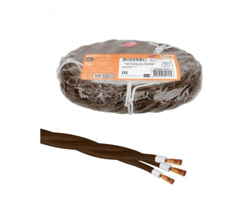 Ретро провод "Эко" 3х2,5 витой ГОСТ коричневый (10м)  SQ2801-0324  TDM
