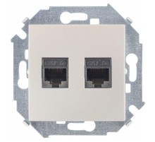 Simon 15 Шампань Розетка компьютерная двойная RJ45 кат.5e (AMP)  1591552-034  Simon