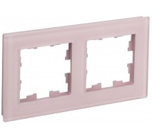 BRITE Рамка 2-ая РУ-2-2-Бр стекло розовый матовый  BR-M22-G-31-K14  IEK