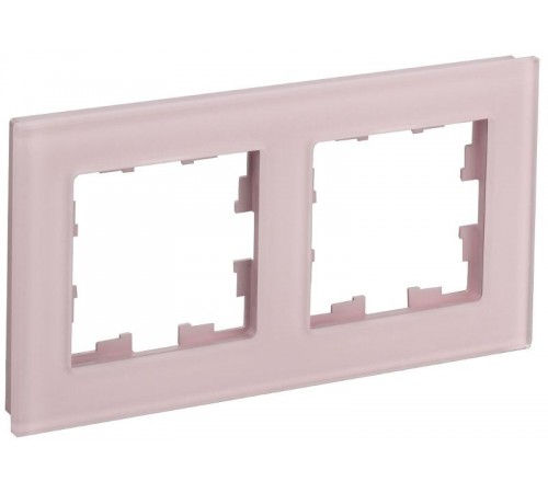 BRITE Рамка 2-ая РУ-2-2-Бр стекло розовый матовый  BR-M22-G-31-K14  IEK