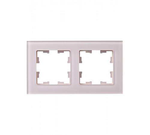 BRITE Рамка 2-ая РУ-2-2-Бр стекло розовый матовый  BR-M22-G-31-K14  IEK