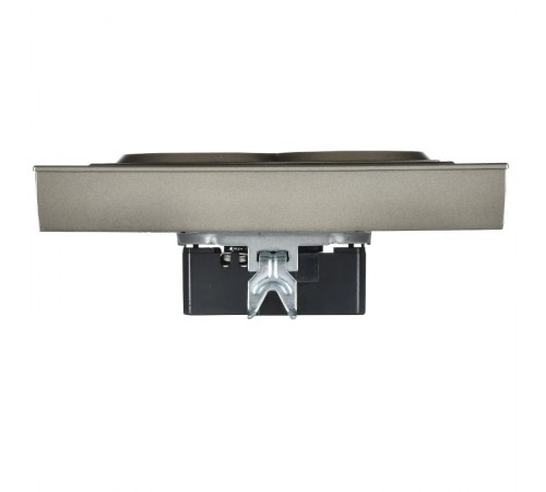 BRITE Розетка 2-местная с заземлением без защитных шторок плоская 16А в сборе РСПл12-3-БрШ шампань   BR-R27-16-K37-F  IEK