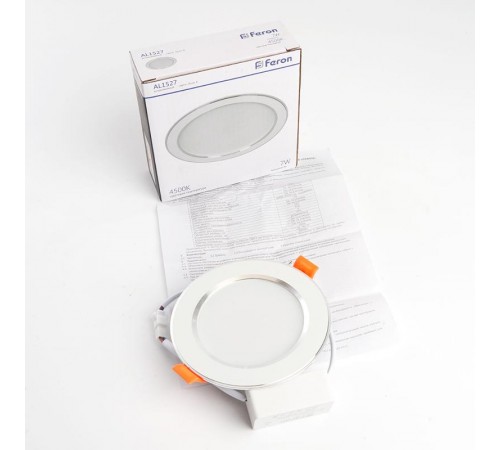 Светильник светодиодный встраиваемый AL1527 7W 4500K белый  41195  Feron