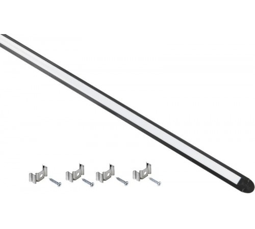 Профиль алюминиевый для LED ленты 2207 трап. 2м к-т опал черн.  LSADD2207-SET1-2-V4-1-K02  IEK