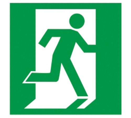 Пиктограмма (наклейка) . 50х50мм "Выход здесь" (правосторонний)  YPC30-50VZ-PSTR  IEK