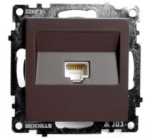Розетка компьютерная 1-местная RJ-45 (механизм), серия Катрин, GLS00-7107-04, шоколад  49023  STEKKER