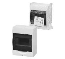 Корпус пластиковый навесной ЩРН-П-6 модулей белый, дымчатая дверца, без шин, IP41  SQ0901-0071  TDM