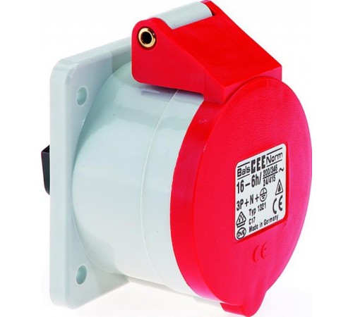 Розетка встраиваемая 16А 5Р (3P+N+PE) 400в 6h,IP44 72x65 1321 I 1321-Bals I Bals