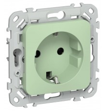 FLITE Розетка с заземлением без шторок быстрозажимные клеммы 16А РС11-1-ФлФ фисташковый  FI-R11-16-1-K93  IEK
