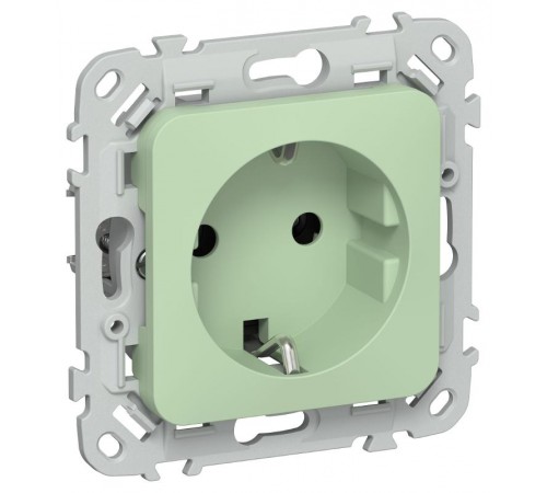 FLITE Розетка с заземлением без шторок быстрозажимные клеммы 16А РС11-1-ФлФ фисташковый  FI-R11-16-1-K93  IEK