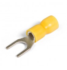 Наконечники вилочные изолированные с ПВХ манжетой 6,0-4 желтые (100 шт/уп)  PR08.10399  Промрукав
