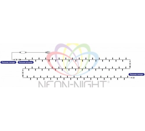 Гирлянда модульная  "Дюраплей LED"  12м  120 LED  черный каучук ТЕПЛЫЙ БЕЛЫЙ  315-136  NEON-NIGHT