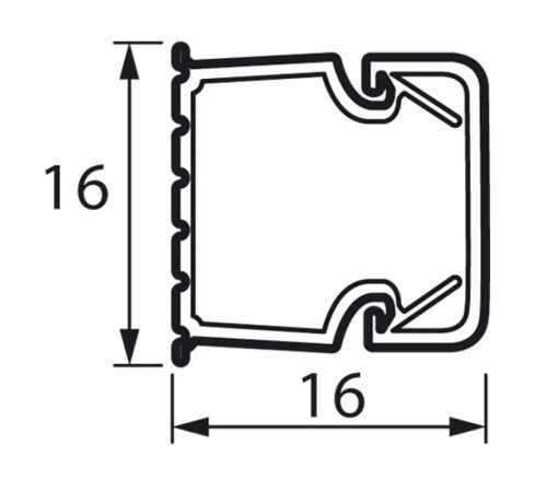 Мини-канал Metra - 16x16 - 2 метра - с крышкой - белый  638191  Legrand